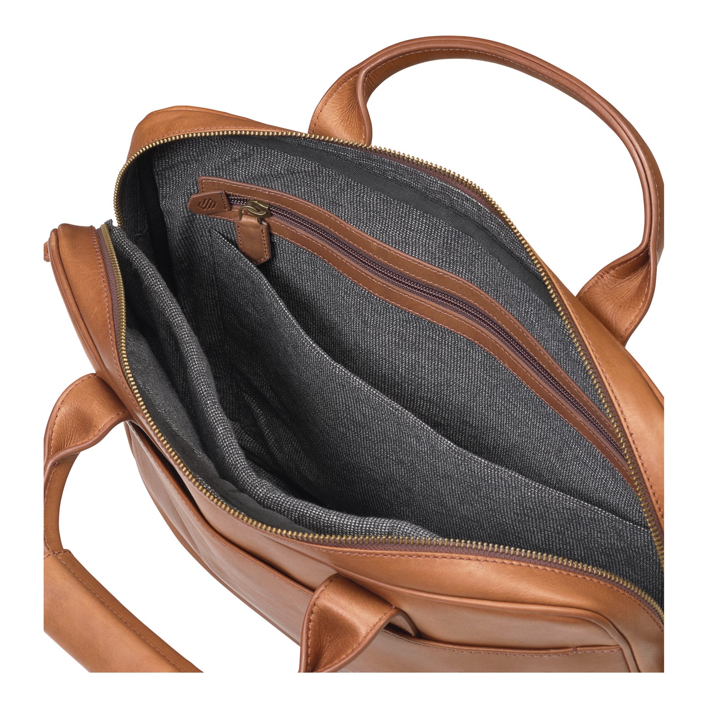 Johnston & Murphy Rhodes Briefcase in Tan Full Grain Leather