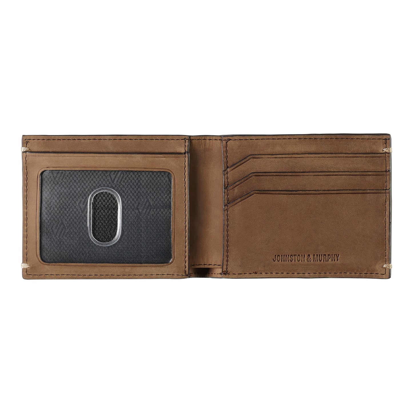 Johnston & Murphy Jackson Billfold Wallet in Tan Oiled Leather