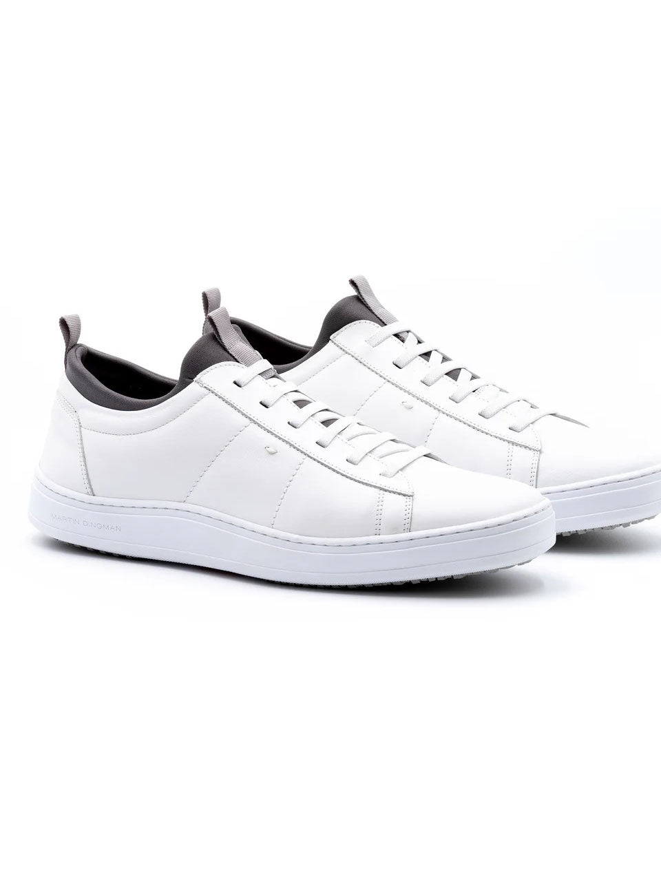 Martin Dingman Cameron Sheepskin Leather Sneaker in White/Grey