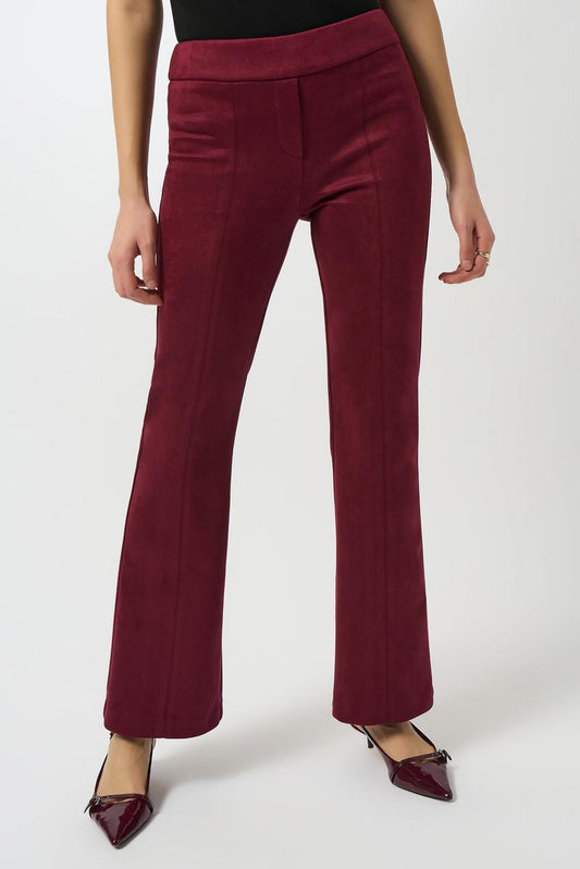 Womens Joseph Ribkoff High Waisted Belted Trousers in Merlot