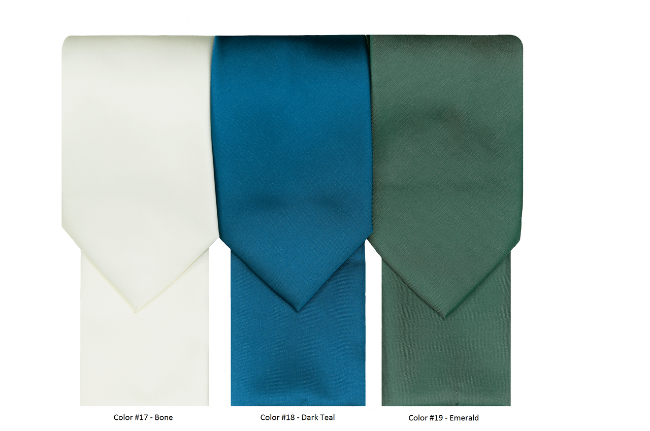 FX Fusion Solid Color Wedding Tie & Pocket Square Set in Emerald-Regular Length