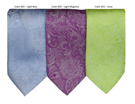 Jon Randall Tonal Paisley Silk Wedding Tie in Light Magenta-Regular Length