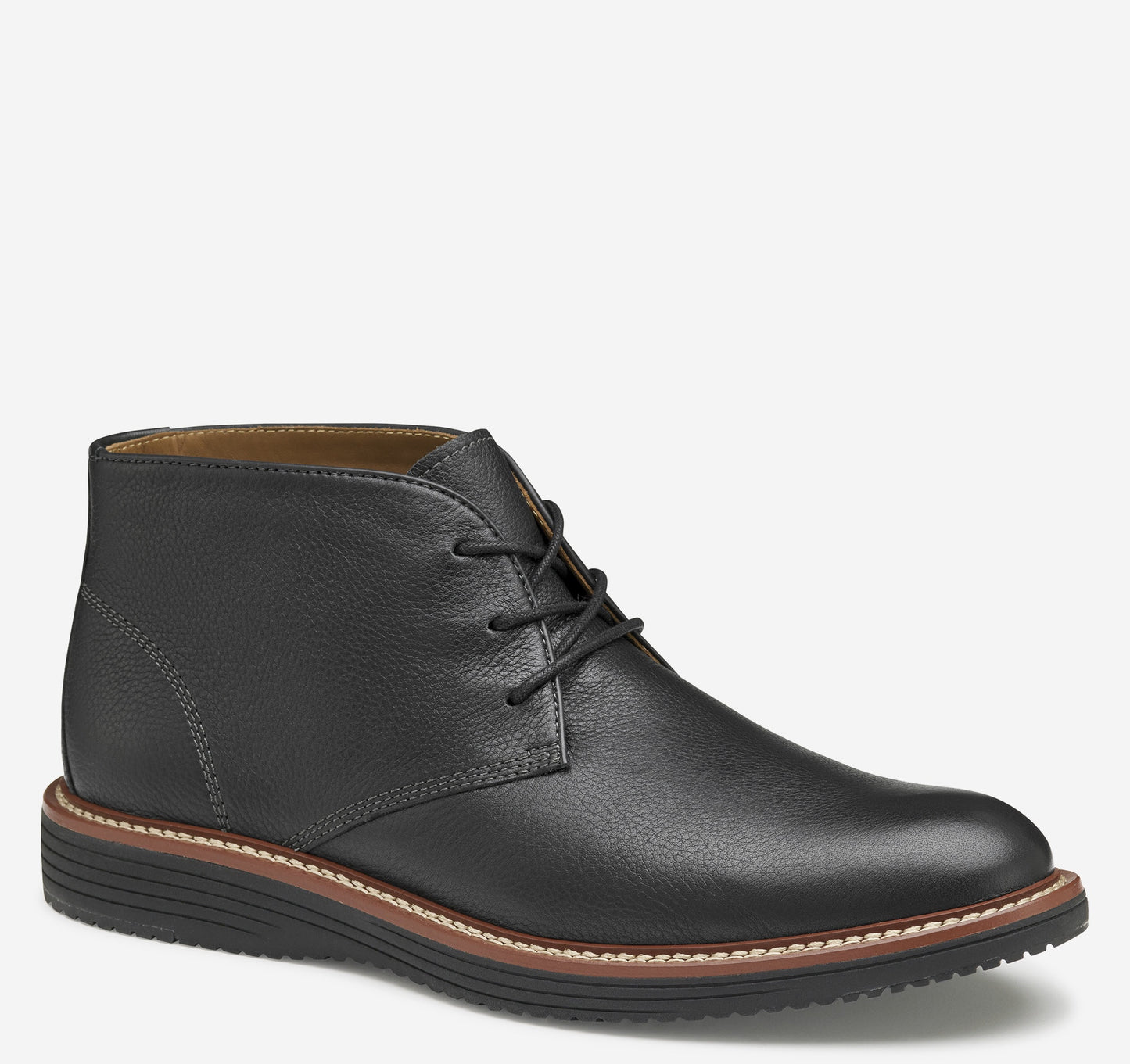 Johnston & Murphy Upton Chukka in Black Full Grain