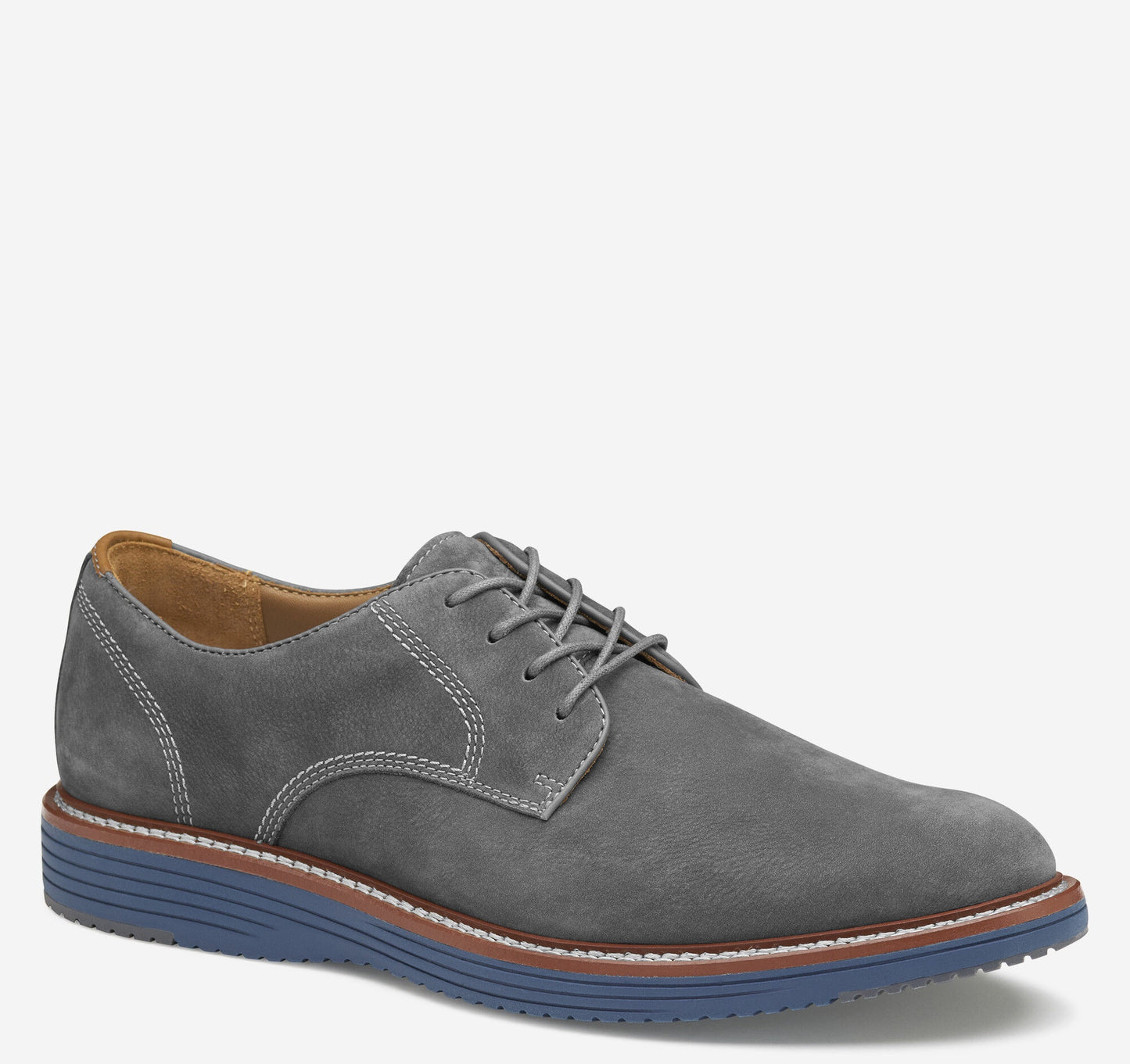 Johnston & Murphy Upton Plain Toe in Gray Nubuck