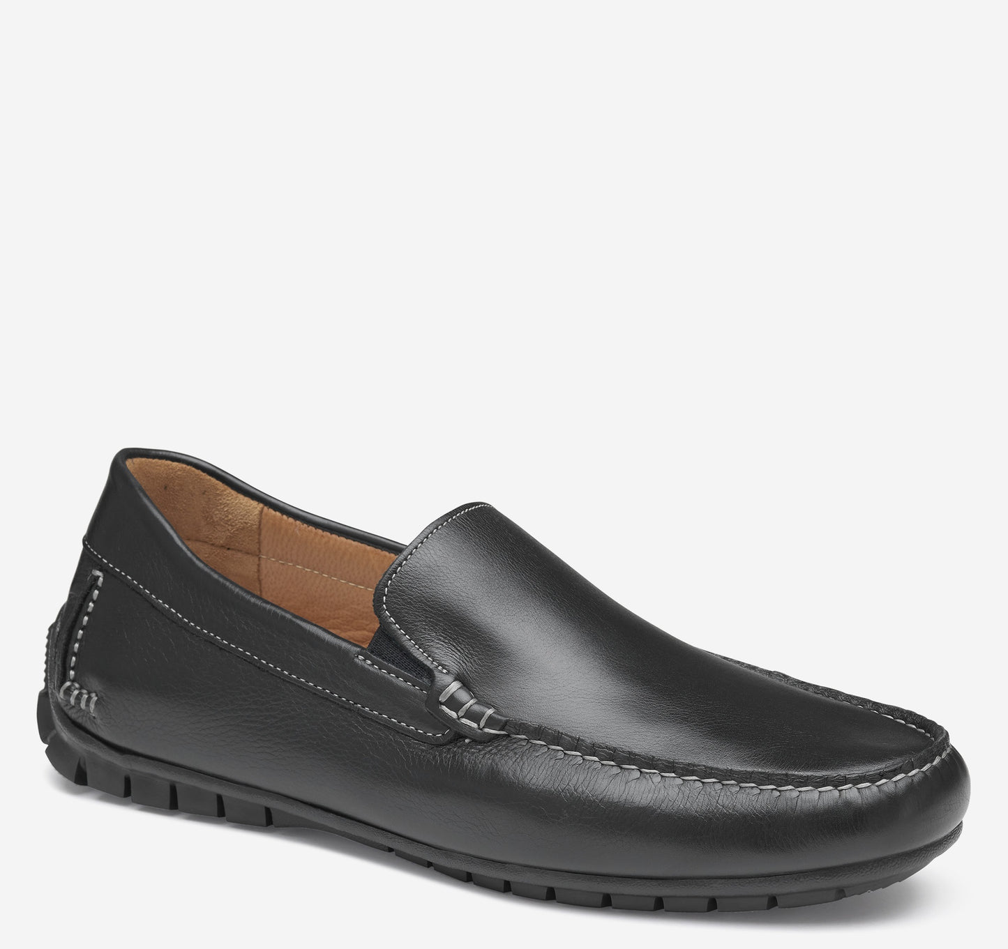 Johnston & Murphy Cort Moc Venetian in Black Full Grain