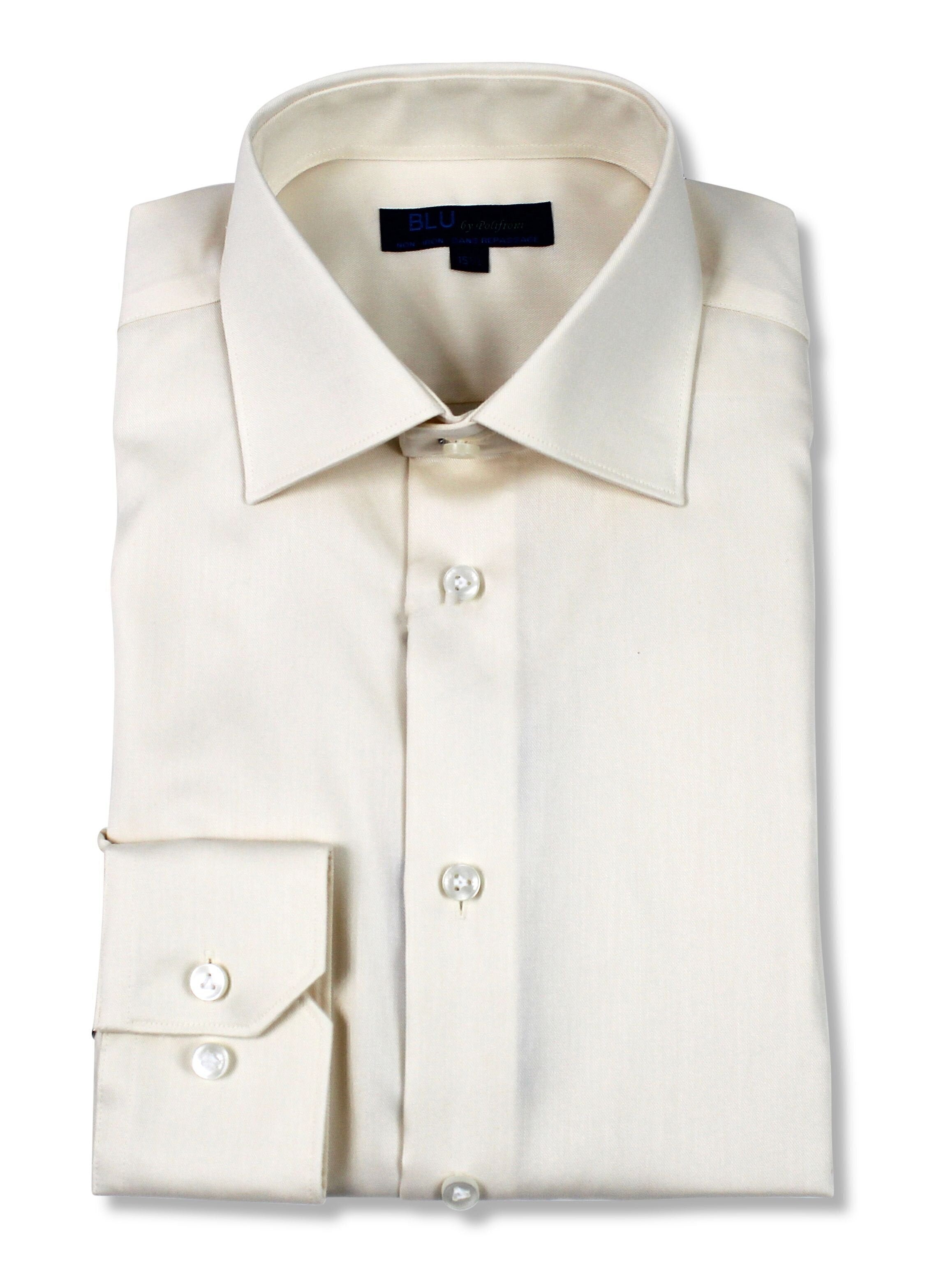 Blu Miami Slim Fit Non-Iron Dress Shirt in Ecru 17.5 / L Blu Miami Slim Fit Non-Iron Dress Shirt in Ecru 17.5 / L
