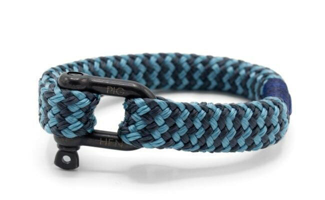 Pig & Hen Georgeous George Bracelet in Sky Blue/Slate Grey/Black