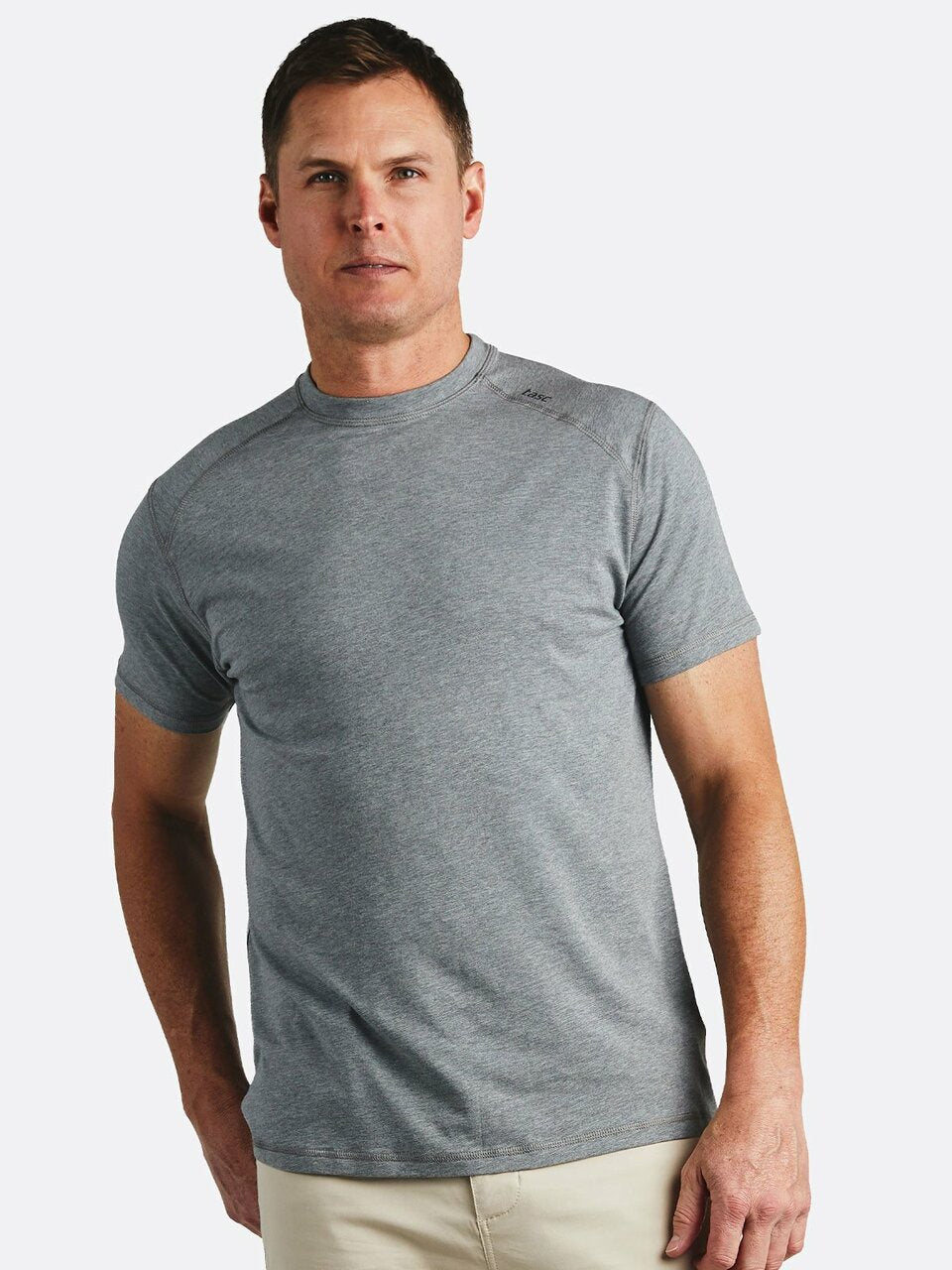 TASC Mens Carrollton Performance Crewneck SS Tee in Grey