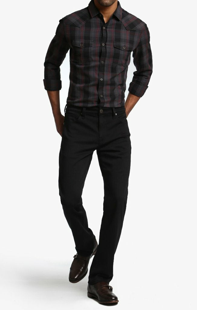 34 Heritage Courage Mid-Rise, Straight Leg Jeans in Select Double Black