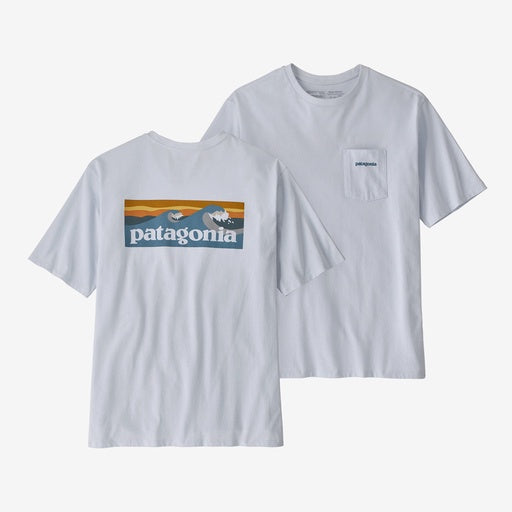 Patagonia Mens Boardshort Logo Pocket Responsibili-Tee in White