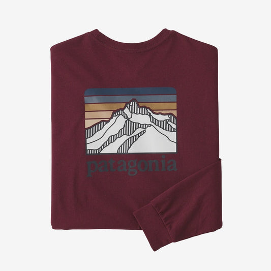 Patagonia Mens L/S Line Logo Ridge Responsibili-Tee in Sequoia Red