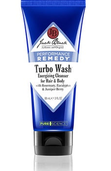 Jack Black 3 oz Turbo Wash® Energizing Cleanser for Hair & Body with Rosemary, Eucalyptus & Juniper Berry