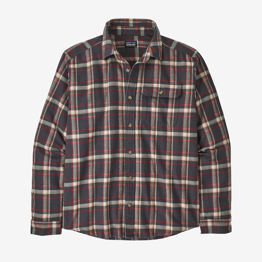 Patagonia Mens L/S Cotton in Conversion LW Fjord Flannel Shirt in Major: Ink Black
