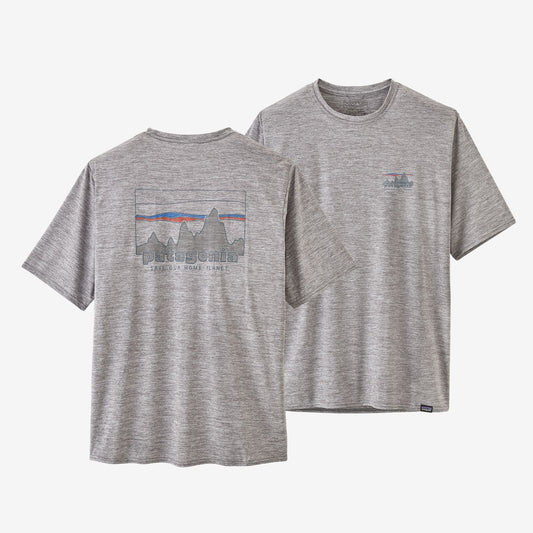 Patagonia Men's Cap Cool Daily Graphic Shirt in 73 Skyline: Feather Grey