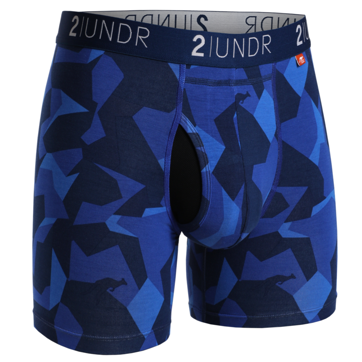 2 UNDR Swing Shift 6" Boxer Brief in Blue Camo