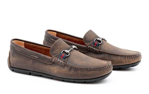 Martin Dingman Bermuda Pebble Grain Horse Bit Loafer in Old Clay