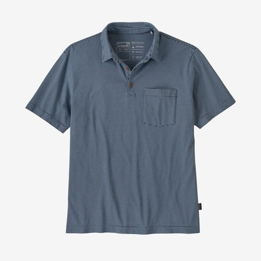 Patagonia Mens Daily Polo in Fathom Stripe: New Navy