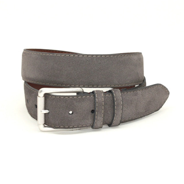 Torino Belts European Sueded Calfskin Belt in Slate
