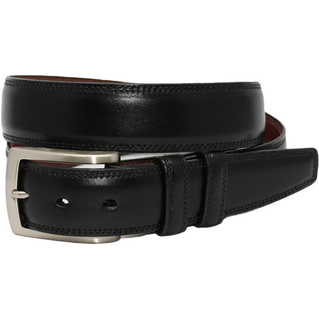 Torino Belts Italian Burnished Kipskin Belt in Black-Extra Long Sizes