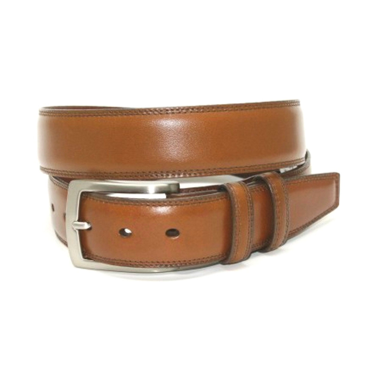 Torino Belts Italian Burnished Kipskin Belt in Saddle Tan