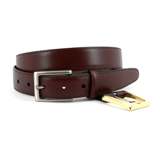 Torino Belts Glazed Kipskin Double Option Belt in Cordovan