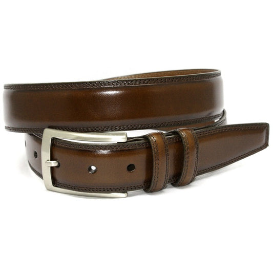Torino Belts Hand Stained Italian Kipskin Belt in Brown