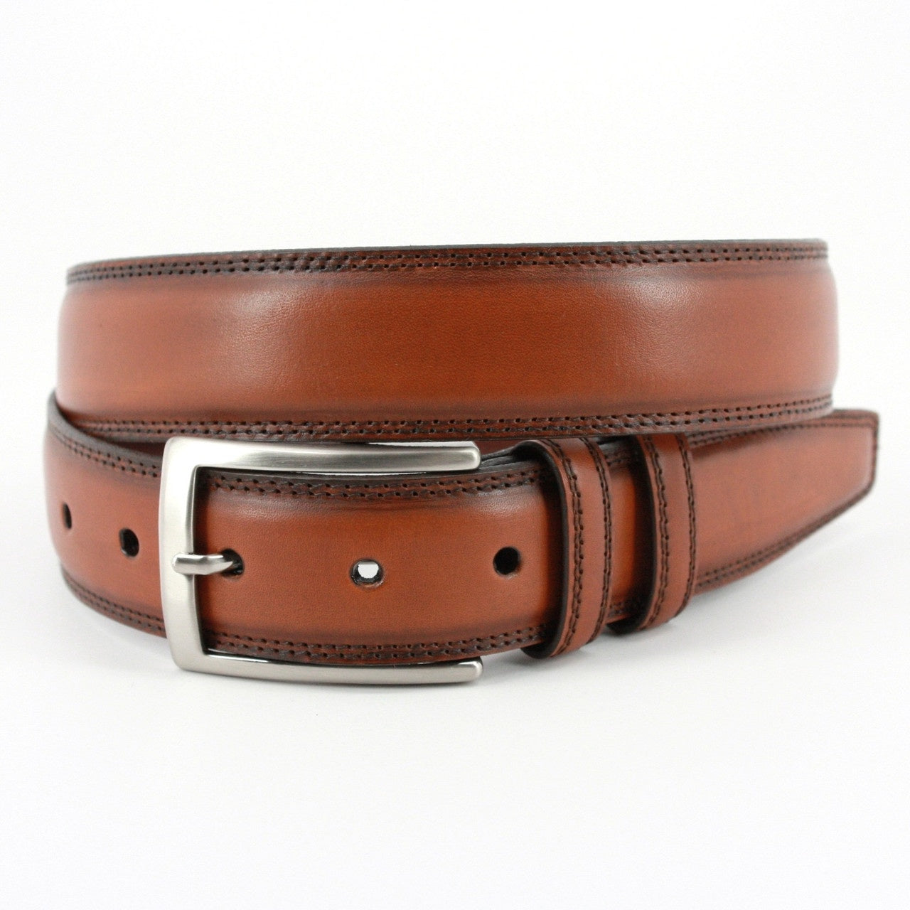 Torino Belts Hand Stained Italian Kipskin Belt in Walnut