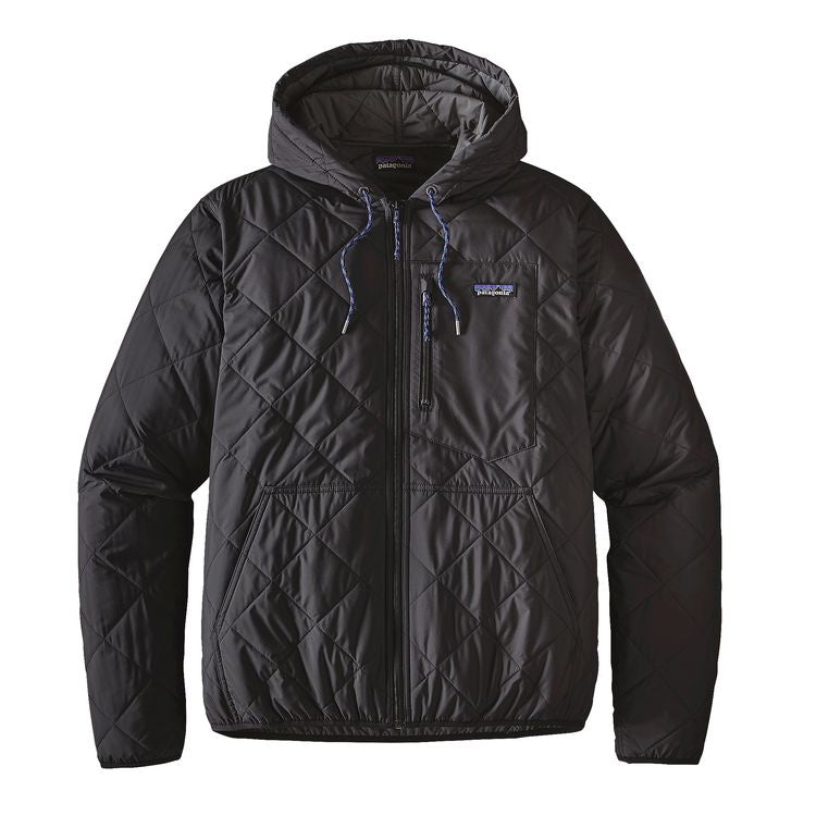 Patagonia Mens Diamond Quilted Bomber Hoody in Black