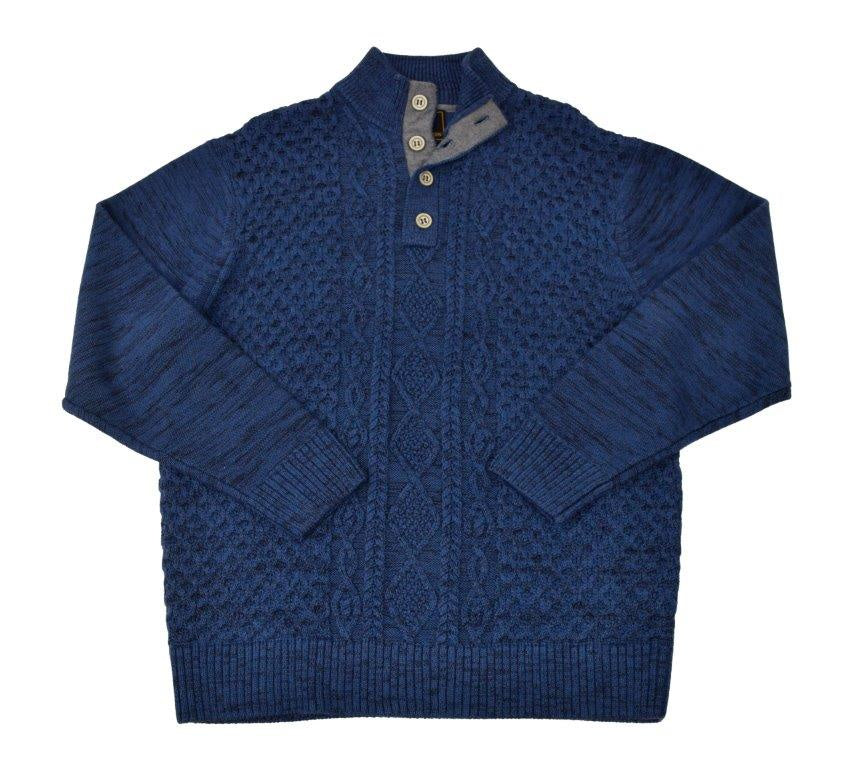 F/X Fusion 4 Button Cable Mock Sweater in 4 Colors