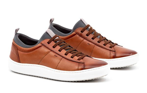 Martin Dingman Cameron Hand Finished Sheep Skin Sneaker in Whiskey