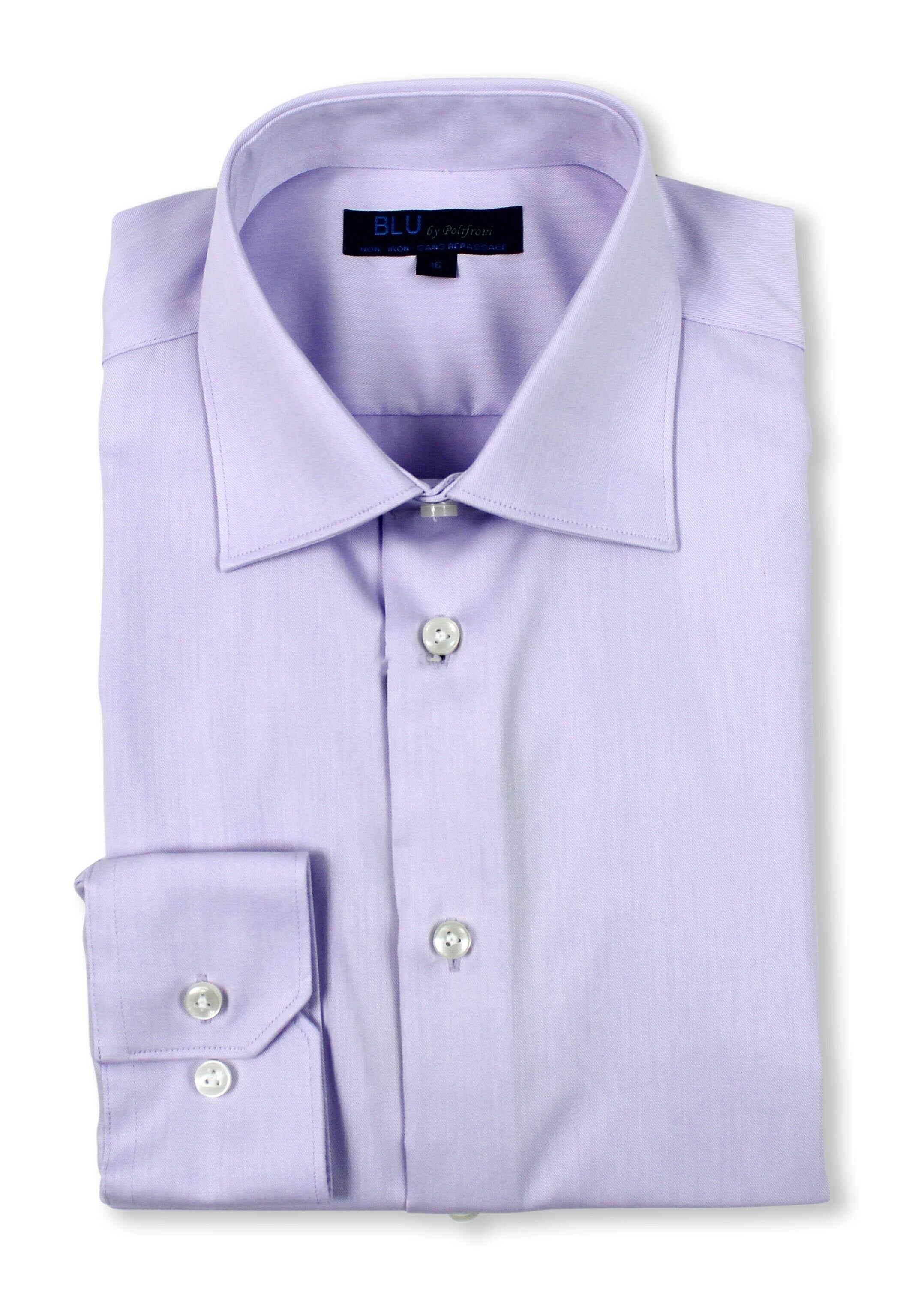 BLU Miami-360 Solid Dress Shirt 60 Lavender / 16R BLU Miami-360 Solid Dress Shirt 60 Lavender / 16R