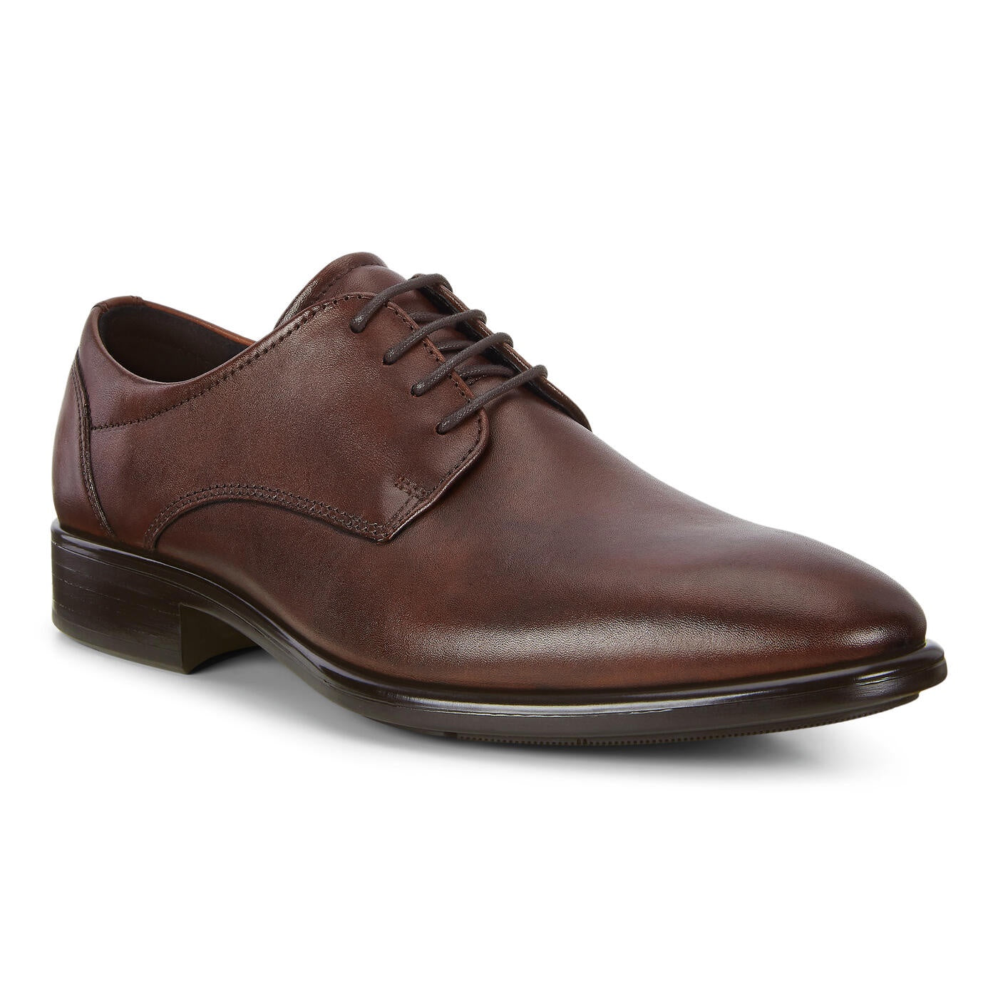 ECCO Citytray Traditional Derby Shoe in Cognac