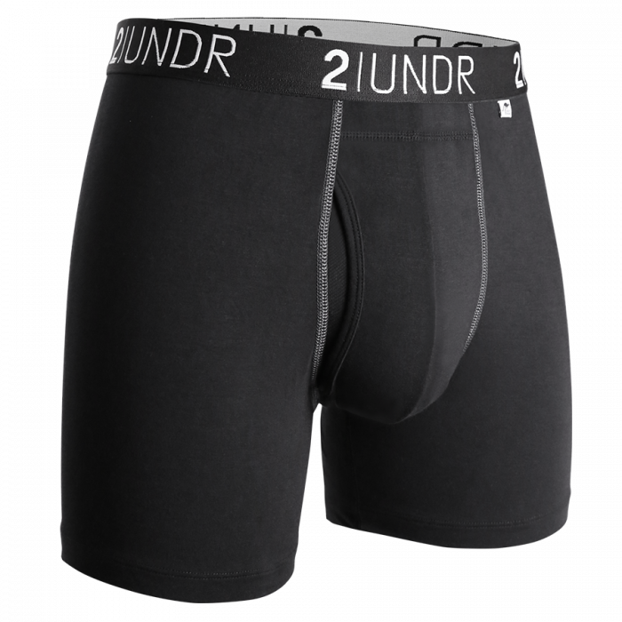 2 UNDR Swing Shift 6" Boxer Brief in Black/Grey