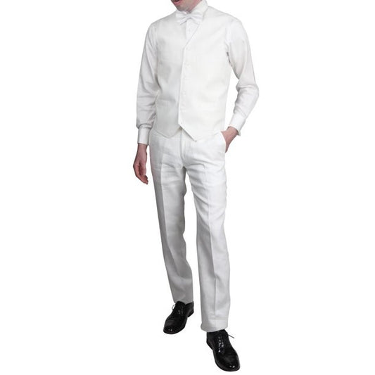 ENZO Linen Vest in White