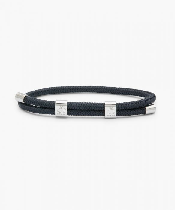 Pig & Hen Little Lewis Double Bracelet in Navy/Silver