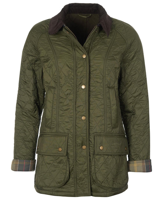 Womens Barbour Beadnell Polarquilt Jacket in Olive