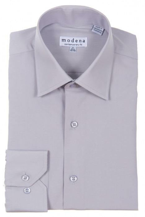 Modena Contemporary Fit Regular Cuff Wedding Shirt in Grey