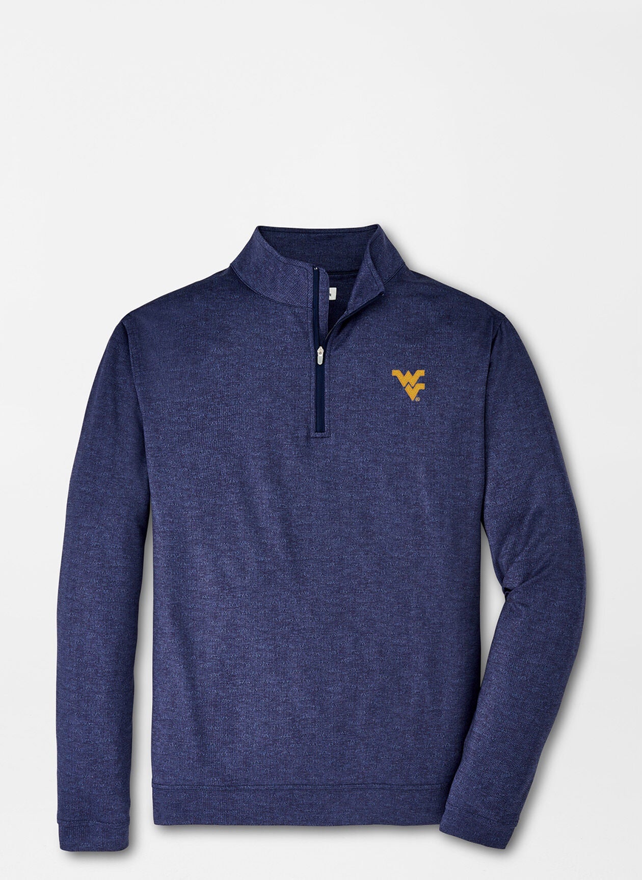WVU Peter Millar Perth Stitch Performance Quarter Zip in Navy