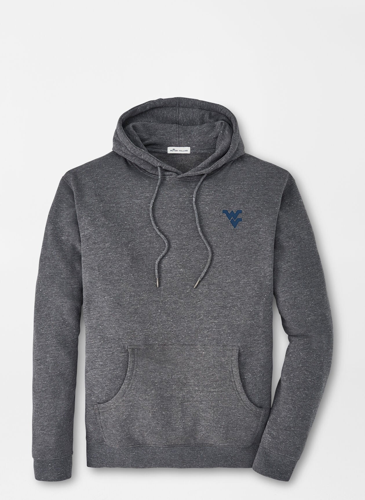 WVU Peter Millar Lava Wash Hoodie in Gale Grey