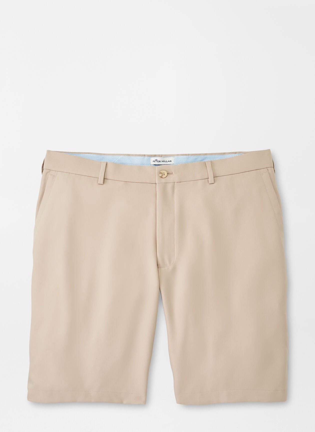 Peter Millar Salem High Drape Performance 7" Shorts in Khaki