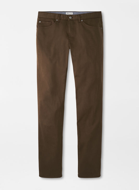 Peter Millar Ultimate Sateen Five-Pocket Pants in Chestnut
