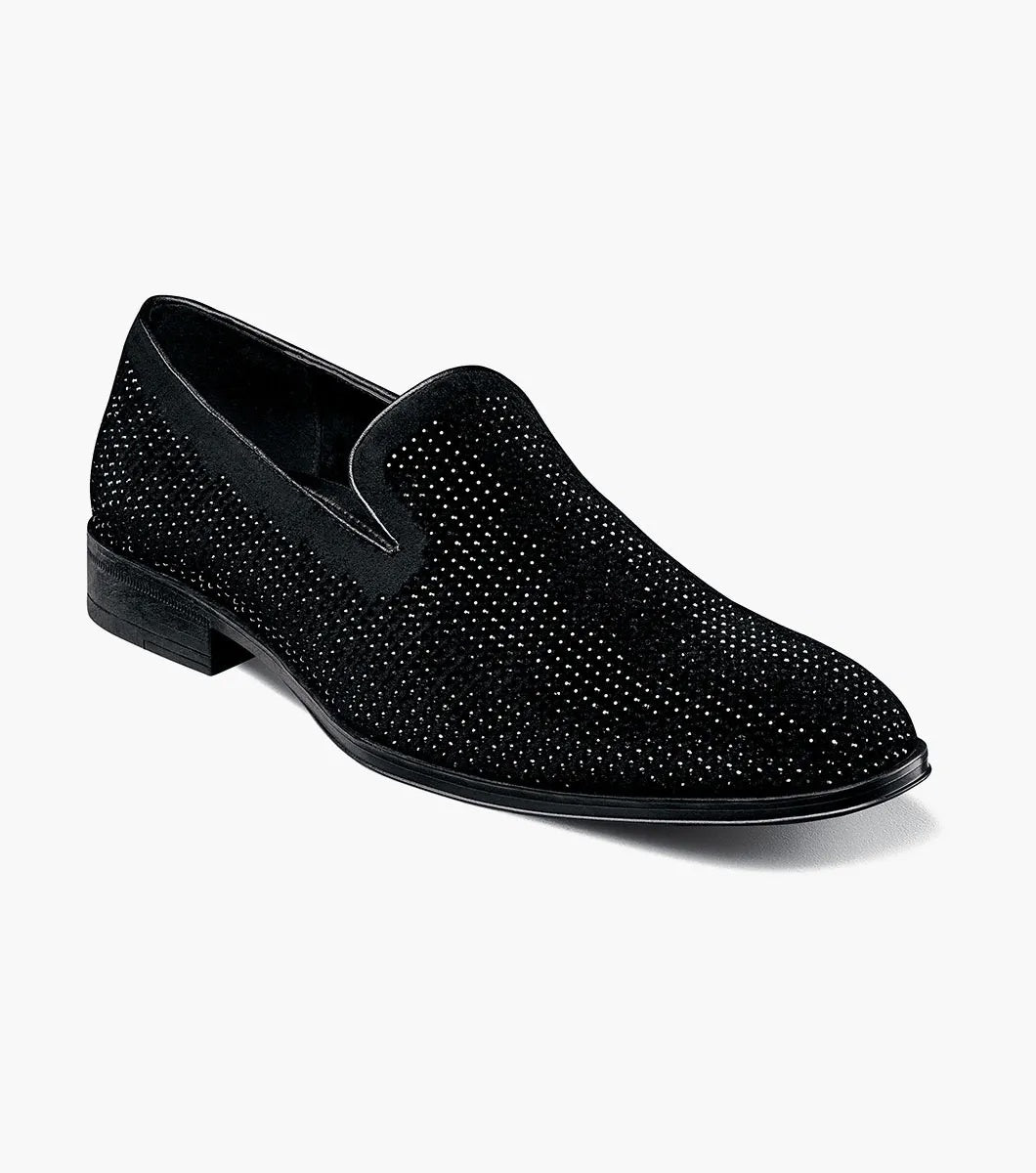Stacy Adams Suave Rhinestone Slip On in Black