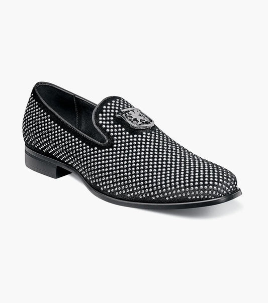 Stacy Adams Swagger Studded Slip On in Black/Silver