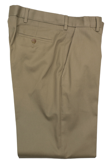 J. Braxx Josh Flat Front No Iron Cotton Pants in Tan