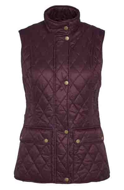 Womens Barbour Otterburn Gilet in Black Cherry