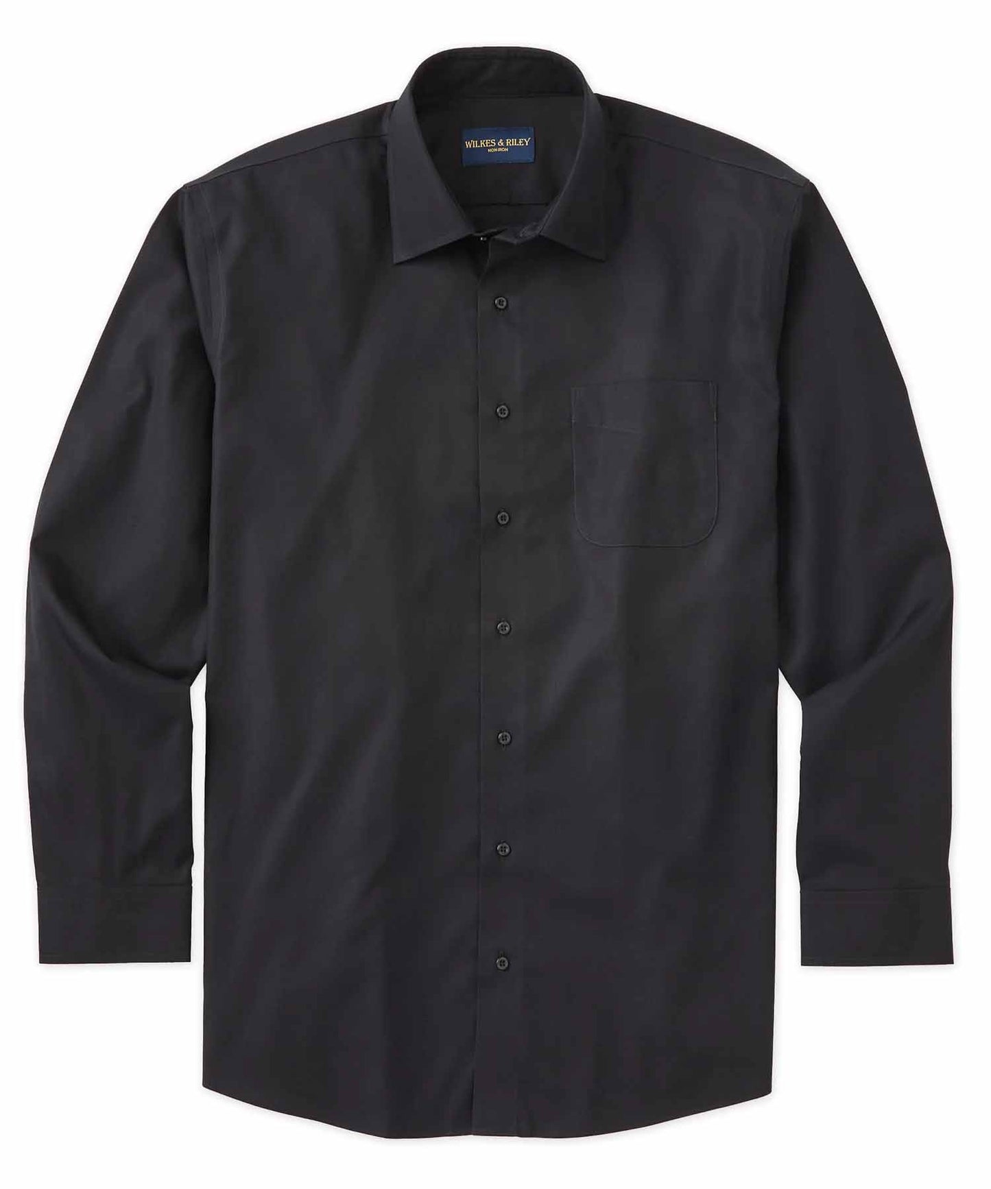 Wilkes & Riley Poplin Spread Collar Dress Shirt in Black