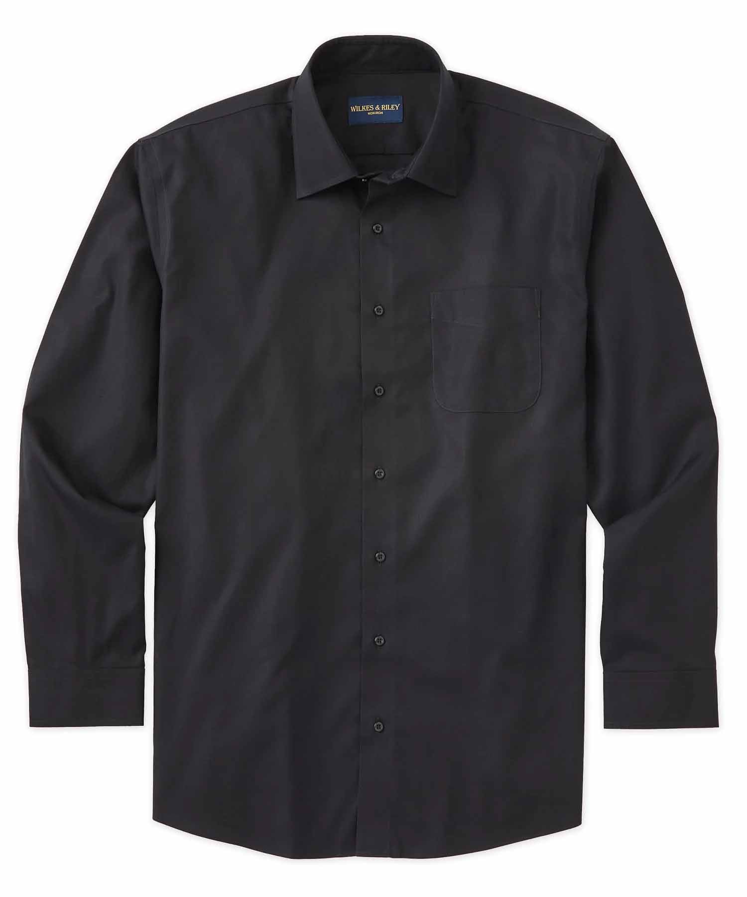 Men's Big & Tall Wilkes & Riley Poplin Spread Collar Dress Shirt Black / 20" / 34/35 B Men's Big & Tall Wilkes & Riley Poplin Spread Collar Dress Shirt Black / 20" / 34/35 B