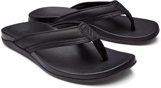 Olukai Mens Maha Water Resistant Beach Sandals in Black