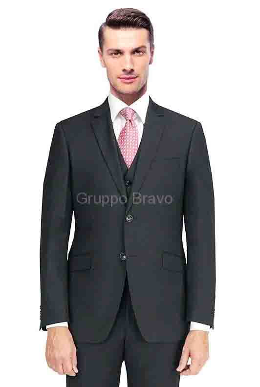 Mantoni Wool Blend Regular Fit Suit in Black