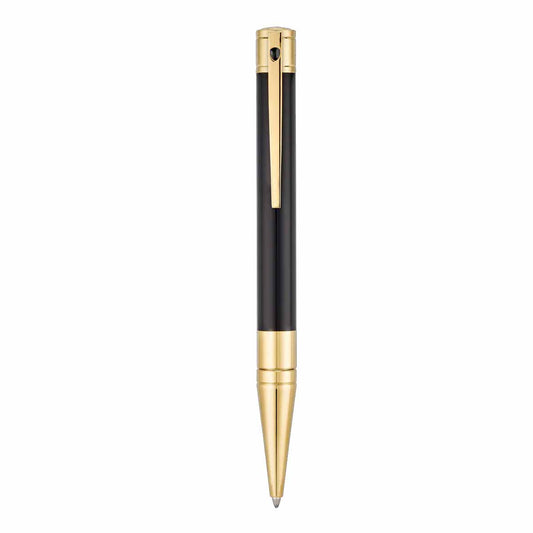 S T Dupont D Initial Ballpoint Pen in Black/Gold